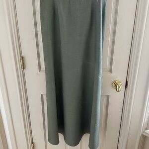 ANN TAYLOR 100% GREEN LINEN DIAGONALLY CONSTRUCTED SKIRT-NWT/SIZE 14